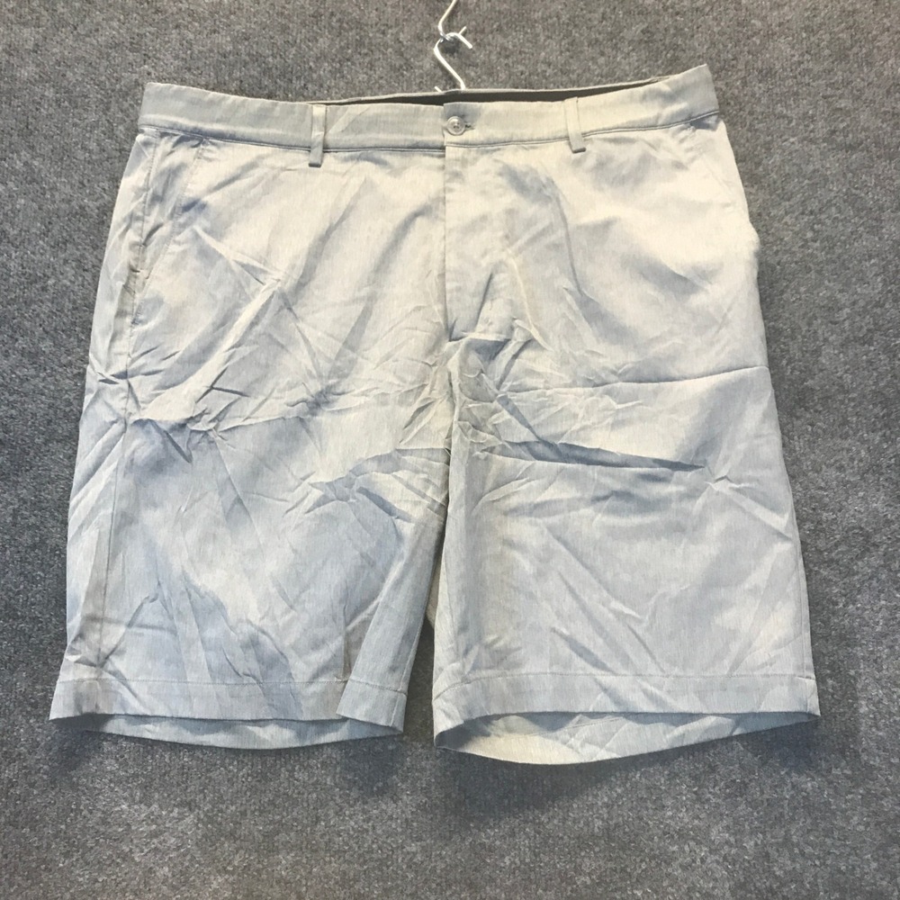 Greg Norman Everbest Golf Shorts Mens 36 Gray Heathered Stretch Flat Front